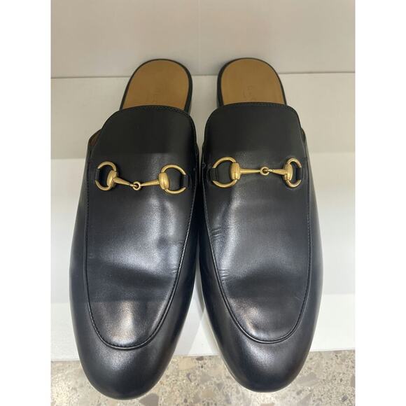 Gucci Other - Gucci Men's Black Leather Horsebit Loafer Mules
